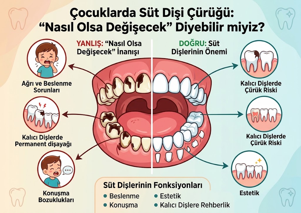 Çocuklarda Süt Dişi Çürüğü: "Nasıl Olsa Değişecek" Diyebilir miyiz?